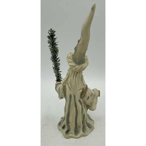 Vintage Allyson Nagel Snow Wizard w/ Tree Figurine Signed 1995 Holiday Decor - Picture 7 of 12